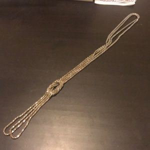 Long silver necklace